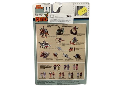 Lot 338 - Tyco GiG (c1989) Italian Version Series 2 Dino Riders Nouvi Eroi (New Heroes) Piton & Ursus 2 3/4" action figure twin pack set, on card with blister pack No.9108 (1)