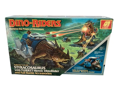 Lot 329 - Tyco (c1988) Series 1 Dino Riders 1:24 Scale Styracosaurus with Turret  Heroic Dino Rider and Full Battle Accessories, boxed (1)