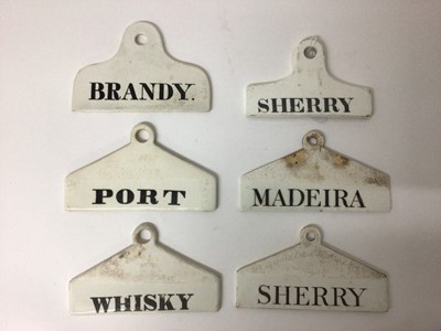 Lot 116 - Collection of six pearlware bin labels