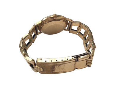 Lot 37 - 1960s Trebex 9ct gold cased calendar wristwatch on a gold plated bracelet