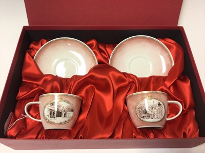 Lot 167 - Pair Presentation Cups depicting Clarence House, in original presentation box Provenance:  A present from The Prince of Wales, in 2007