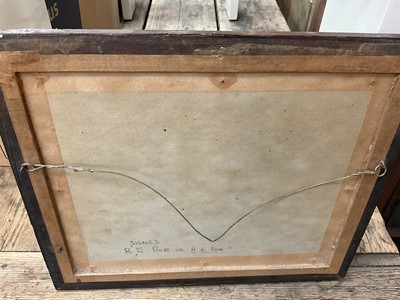 Lot 161 - Robert Ernest Roe (1852-1921) watercolour - Shipping off a pier, signed, 12 x 19cm, in glazed maple frame