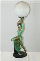 Lot 3571 - Art Deco-style table lamp in the form of a...