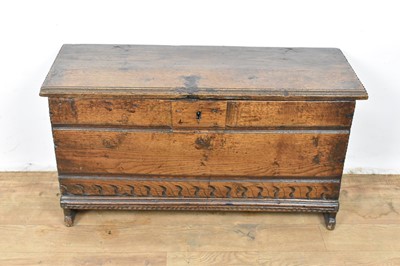 Lot 1314 - Small 18th century elm coffer