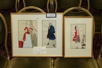 Lot 3576 - Set of nine costume studies, by Victoria...