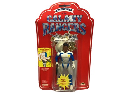 Lot 96 - Galoob (c1986) Adventures of the Galaxy Rangers Walter "Doc" Hartford (Galaxy Ranger) 7" action figure with quick draw action (not tested), on card (slight crease to hanger part) & bubblepack (dent...
