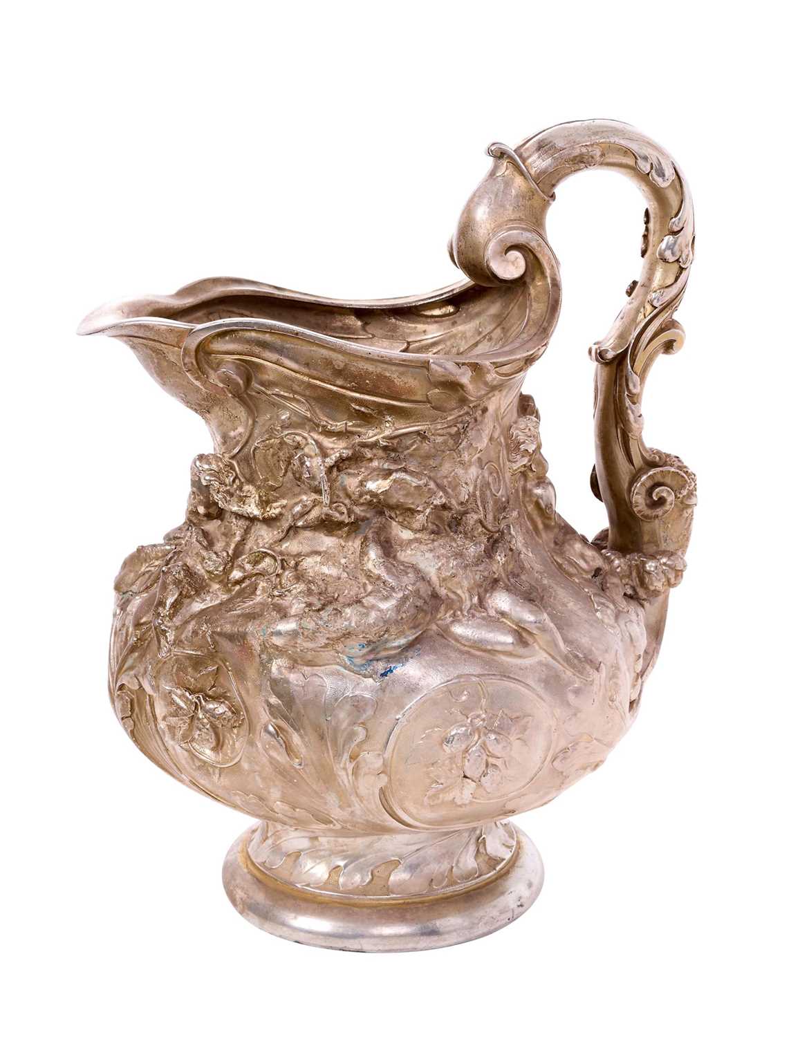 Lot 302 - Large Victorian silver wine ewer by Elkington & Co.