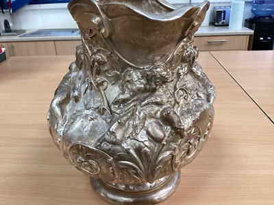 Lot 302 - Large Victorian silver wine ewer by Elkington & Co.