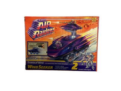 Lot 117 - Hasbro (c1987) Air Raiders (Tyrants of the Wind) Wind Seeker boxed (taped closed) No.5604 & Wind Razor boxed (end dented) No.5603, plus Air Raiders Battle Squad including Officer & 4 soldiers, on c...