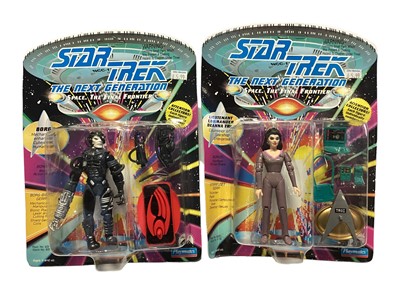 Lot 295 - Playmates (c1992) Star Trek The Next Generation Borg No.6055 & Lieutenant Commander Deanna Troi No.6010, both on card with bubblepack (2)