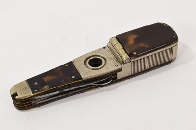 Lot 779 - Unusual Victorian combination Vesta case, cigar cutter and multiple bladed pen knife