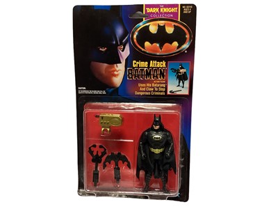 Lot 159 - Kenner (c1990) DC Comics Batman The Dark Knight Collection Wall Scaler No.63130 & Crime Attack No.63110 5" action figures, on card (curled to bottom) with bubblepack (2)