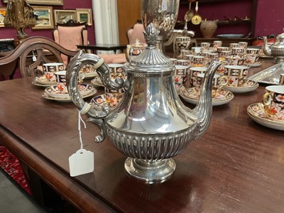 Lot 324 - Spanish silver five piece tea set with tray