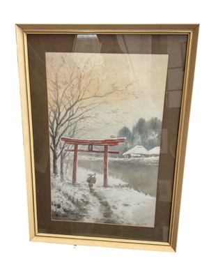 Lot 385 - Senpan Maekawa (1888-1960) three watercolours - Japanese landscapes