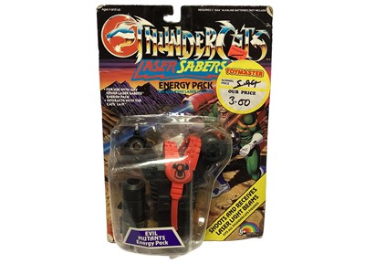 Lot 193 - LJN (c1987) Thundercats Black Laser Sabers Evil Mutants Energy Pack (Not Tested), on card (corners worn) with bubblepack (dented at bottom) (1)