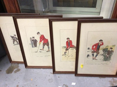 Lot 49 - Set of four humorous golfing coloured prints and a set of four coloured prints (four seasons)