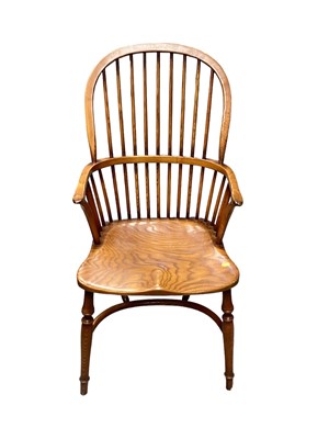 Lot 1327 - Ash and elm Windsor chair by Stewart Linford the chair with stick back a crinoline stretcher, 53.5cm wide x 103cm high