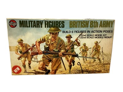 Lot 3 - Airfix 1:32 Scale WWII Multipose Military Figures including Japanese (x4), US Marines (x5) & British 8th Army, all boxed (10)