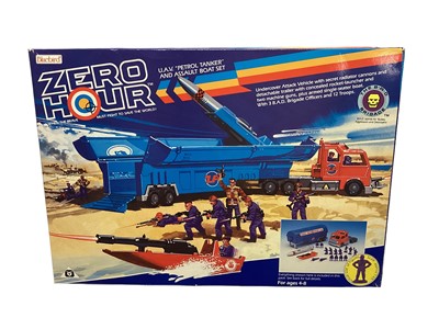 Lot 21 - Bluebird (c1989) Zero Hour (when the brave must fight to save the World!) U.A.V. (Undercover Attack Vehicle) "Petrol Tanker" and Assault Boat Set, boxed (1)