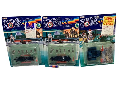 Lot 17 - Bluebird (c1989) Zero Hour (when the brave must fight to save the World!) Swordfish Navy Task Force Marlin Three-Man Sub Set (x2) No.900341 & Dragonfly Boat Set (x3) No.900371, on card with bubblep...