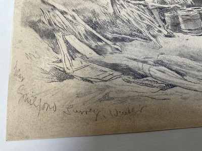 Lot 143 - Henry Bright (1810-1877) pencil, Near Guildford, Surrey, Winter, signed and titled, 23 x 34cm, mounted