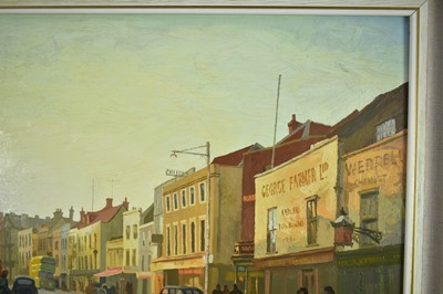 Lot 1348 - *Charles Debenham (b. 1933) oil on board - Colchester High Street, signed and dated ‘59, 54cm x 76cm, framed
