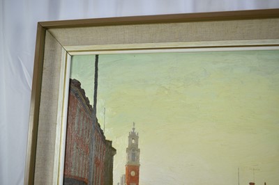 Lot 1348 - *Charles Debenham (b. 1933) oil on board - Colchester High Street, signed and dated ‘59, 54cm x 76cm, framed