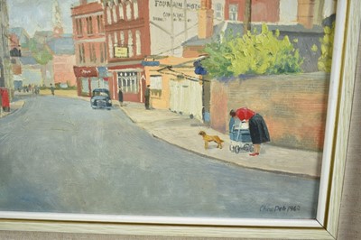 Lot 1347 - *Charles Debenham (b.1933) oil on board - St Botolphs Colchester, signed and dated 1960, 40cm x 50cm, framed