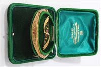 Lot 3293 - Victorian gold bangle set with seven...