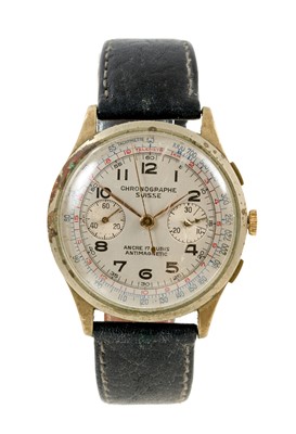 Lot 735 - 1950s Chronographe Suisse chronograph wristwatch