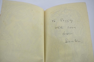 Lot 1166 - Denton Welch: Collection of books, including first editions. Provenance: By family descent from Peggy Mundy-Castle, friend and associate of Denton Welch and the person credited with persuading Dent...