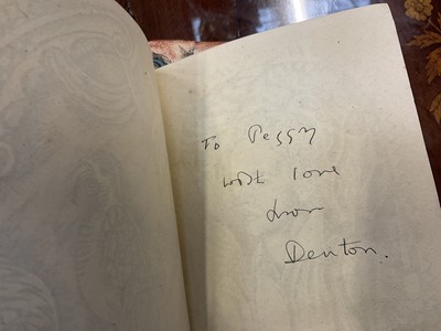 Lot 1166 - Denton Welch: Collection of books, including first editions. Provenance: By family descent from Peggy Mundy-Castle, friend and associate of Denton Welch and the person credited with persuading Dent...