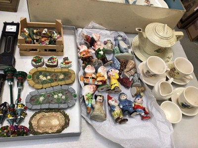 Lot 340 - Disneyland nursery tea set in orginal box, Noddy ceramic child's tea set, Wade figures to include Noddy, Tom & Jerry etc and some dolls house accessories