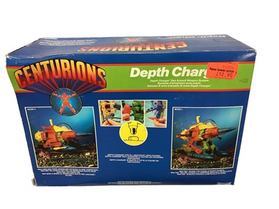 Lot 1814 - Kenner (c1987) Centurions Depth Charger, Dr. Terror & Hacker his Henchman (Both Half Man & Half Cyborg) Action Figures & Helmet, all boxed (Boxes worn & Dr Terror window damaged) (3)