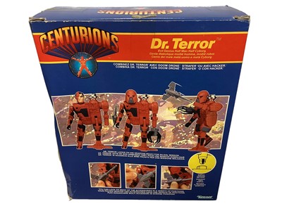 Lot 1814 - Kenner (c1987) Centurions Depth Charger, Dr. Terror & Hacker his Henchman (Both Half Man & Half Cyborg) Action Figures & Helmet, all boxed (Boxes worn & Dr Terror window damaged) (3)