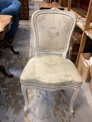 Lot 1226 - Two pairs of French style chairs with upholstered seats and backs