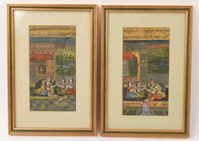 Lot 927 - Pair of 19th century Indian gouache illuminations