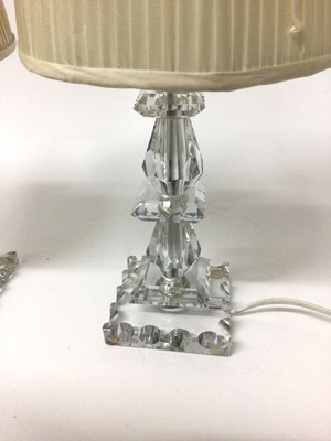 Lot 92 - Pair of Baccarat cut glass table lamps