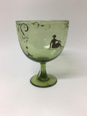 Lot 94 - Dutch soda glass vase, with painted decoration
