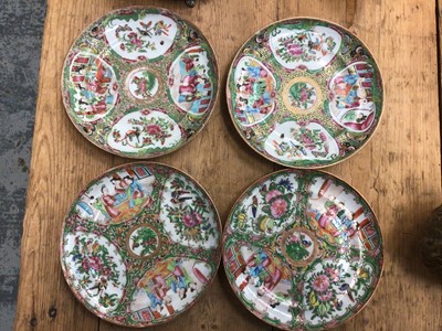 Lot 12 - Chinese Canton plates and a Chinese octagonal shallow bowl