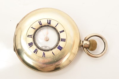 Lot 710 - Omega silver half Hunter stem wind  pocket watch