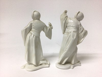 Lot 91 - Pair of Nymphenburg figures of Chinese man and woman, in the white