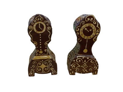 Lot 101 - Two unusual slipware models of longcase clocks