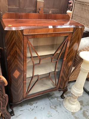 Lot 1249 - Early 20th century walnut display cabinet, 82cm wide, 29cm deep, 131cm high