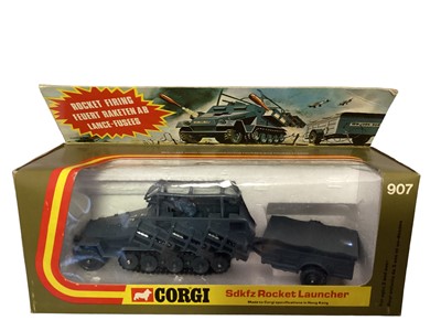 Lot 54 - Corgi (c1976)  diecast AMX 30D Recovery Tank & Sdkfz Rocket Launcher No.907, both in window boxes (2)