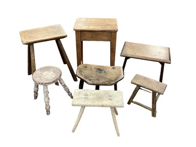 Lot 1522 - Collection of seven 19th century stools