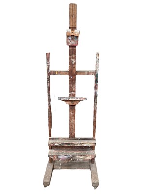 Lot 1527 - Early 1900s ‘Lechertier Barbe’, adjustable painters’ easel, (reportedly formerly the property of artist Guy Gladwell of Aldeburgh).  In working order and including the winding handle.