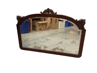 Lot 1272 - Edwardian mahogany framed wall mirror with bevelled plate, 75cm wide,52.5cm high