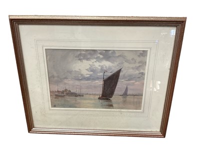 Lot 203 - Early 20th English school, watercolour, Marine scene, signed with monogram, 20 x 29cm