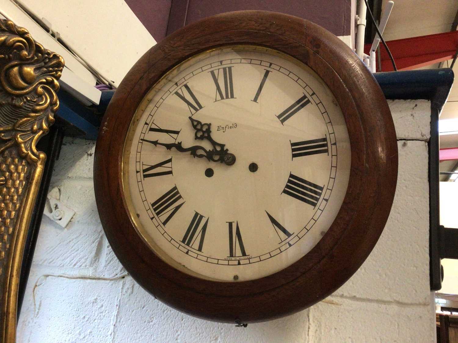 Wall Dial Lot 30 - Smiths Enfield mahogany cased wall dial, the